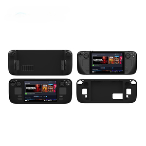 Étui de protection souple en silicone antidérapant Tideseer pour console de <span class=keywords><strong>jeu</strong></span> <span class=keywords><strong>Steam</strong></span> Deck, coque arrière en noir/vert/vert camouflage - Product Image 4