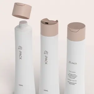 नई डिजाइन कॉस्मेटिक विरोधी रिसाव त्वचा की देखभाल पैकेजिंग 400ml डिस्क टोपी प्लास्टिक की बौछार धोने शैंपू की बोतल