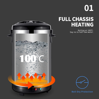 WINNERS 12L 16L Double Paroi En Acier Inoxydable Électrique Isolé Baril Chaudière À Eau Thé Chaud Café Lait Thé Distributeur