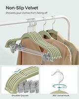Moderne Kunststoff-Samt-Kleiderbügel für Hosen & Röcke mit Verstellbaren Clips Robustes Rutschfestes Design für den Kleiderschrank