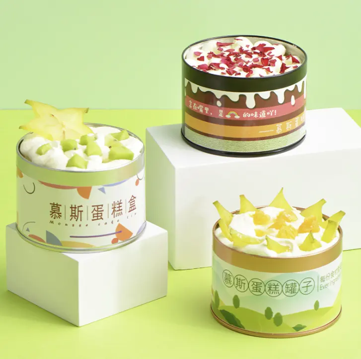 사용자 지정 케이크 주석 캔 서리로 덥은 tinplate 캔 사탕 선물 라운드 상자
