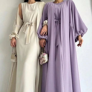 Uxi 2024 Abayas Dubai Oriente Medio Simple Modest Kaftan Ropa islámica Abaya Mujeres Vestido musulmán - Product Image 1