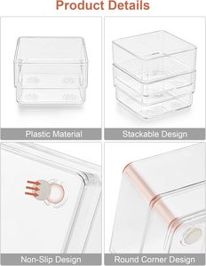 Kitchen Bathroom Clothing Stackable Drawer Dividers Clear Adjustable Multifunction Modern Organizer Box Storage Tray - Product Image 4