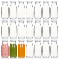 Bouteille en verre sodocalcique blanc brillant vide en gros 200ml 250ml 500ml 1000ml pour lait, jus, yaourt, boisson, emballage personnalisé avec logo