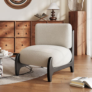 Moderne <span class=keywords><strong>Wingback</strong></span> Eetkamerstoel Klein Accent Vrije Tijd Zonder Armen Gebogen Fluwelen Rugleuning Dikke Spons Kussen Houten Poten Voor Woonkamer - Product Image 2