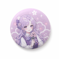 Broche décorative personnalisée en fer blanc irrégulière, motif fille anime, thème feuille d'érable automne moderne floquée, souvenir, cadeau promotionnel