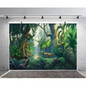7x5ft Style moderne écran vert photographie toile de fond Jungle tropicale personnalisée avec des fleurs de lumière du soleil pour la fête - Product Image 4