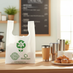 Factory Wholesale Custom Biodegradable Plastic Shopping Bags with Vest Handle PE Material for Business & Shopping Promotion