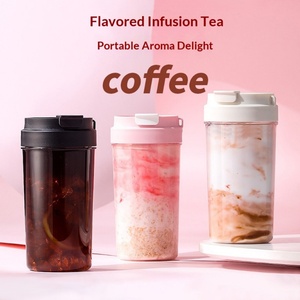 Double-Drink Coffee <b>Mug</b> <b>Large</b> Capacity Thickened Plastic Outdoor Lid Portable Straw Type Water Bottle - Product Image 2