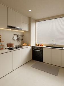 Nouvelle option pour les cuisines écologiques : Ensemble d'armoires en pierre de quartz écologique, mobilier de rangement de cuisine moderne et minimaliste - Product Image 2