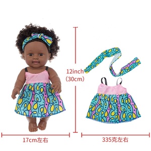 Poupées noires bébé 20 cm de haut Look vie réelle poupée fille en vinyle poupées de peau noire avec cheveux <span class=keywords><strong>afro</strong></span> - Product Image 2