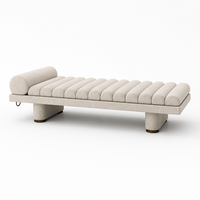 Tabouret de bout de lit de luxe léger de style italien, banc en acier inoxydable, tabouret pour se changer les chaussures devant le lit, tabouret de canapé, tabouret de canapé long