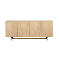Buffet en bois massif multifonctionnel et durable, avec tiroirs et étagères, meuble de rangement moderne et élégant pour la cuisine et la maison