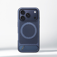 Coque de protection en métal à grille alvéolée pour iPhone 18 17 Pro Max Air 16 15 avec support de refroidissement et dissipation thermique pour chargement sans fil