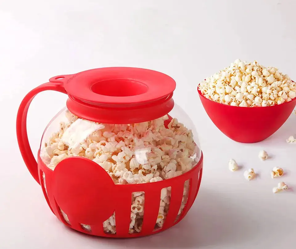 Popcorn Popcorn Emmer Magnetron Kommen Mini Machine Veilige Borosilicaat Glas 3-In-1 Siliconen Deksel Popcorn Makers