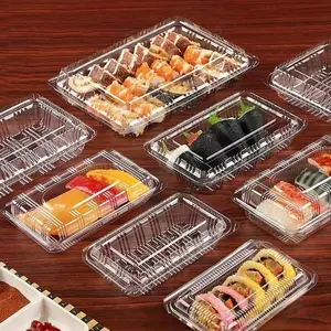 Custom PET Food Grade Take Away Plastic Sushi Packaging Box Sushi Container