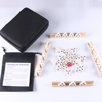 Dominos triangulaires mexicains, tuiles numérotées colorées en plastique durable avec supports et dés, jeu de société familial