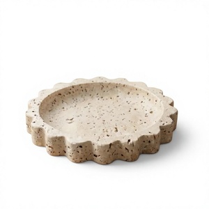 Handmade Premium Travertine Resin Display Tray Decorative Epoxy Serving Tray for Luxury Interior Decoration Kitchen and Dining - Product Image 1