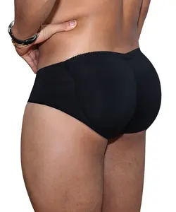 Almofadas bunda de nylon, calcinha acolchoada para homens, cueca boxer e roupa íntima masculina com 2 almofadas