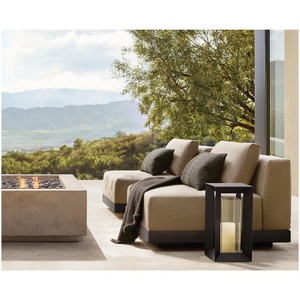 Ensemble de canapés modulaires d'extérieur modernes en aluminium, mobilier de jardin en métal pour salon extérieur - Product Image 1