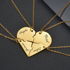 Zhongzhe Jewelry Custom Friends 3 uds/4 Uds collar de amor para el mejor amigo DIY logo regalos de Navidad collar de acero inoxidable - Product Image 5