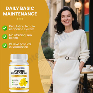 Ausreson Biologische Natuurlijke Teunisbloemolie <span class=keywords><strong>Capsule</strong></span> 1000Mg Komt Ten Goede Aan <span class=keywords><strong>Halal</strong></span> Teunisbloemoliecapsules - Product Image 2