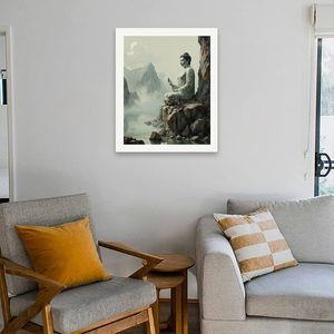 <strong>Buddha</strong> Statue <strong>Paint</strong> by Numbers Kit for Adults-DIY Tranquil <strong>Buddha</strong> on Cliff 16x20 Inches Frameless Zen Acrylic Canvas Art Gifts - Product Image 4