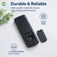 Télécommande IR sans fil 2,4 G ultra-mince noire à 11 boutons, la plus vendue, avec code roulant pour projecteur intelligent