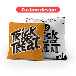 Happy Halloween Throw Pillow Covers New Designed Pumpkin Ghost Trick or Treat Pillow Cases Decorations Cushion Cover