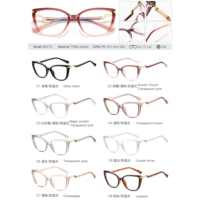 MS 82270 Montures de lunettes optiques vintage TR90 pour femmes, verres anti-fatigue bloquant la lumière bleue, lunettes de prescription colorées