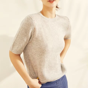 Vendita calda su misura a maniche corte maglione di Cashmere Pullover alla moda di base o collo a o maglieria abbigliamento top t-shirt per le signore - Product Image 2