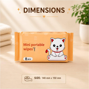 Toallitas Húmedas para Bebé, Mini, Sin Alcohol, Sin Perfume, Paquete de 64 Unidades, Venta al Por Mayor - Product Image 2
