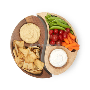 Set per Servire Snack OEM, Vassoio Rotondo in Legno di Bambù Naturale Fatto a Mano, Decorazione per la Casa, Porta Antipasti - Product Image 1
