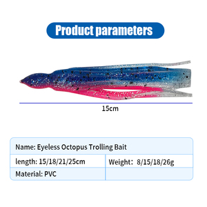 Señuelo de pesca artificial de <span class=keywords><strong>pulpo</strong></span> de plástico suave al por mayor para lubina, para técnicas de pesca de fondo - Product Image 4