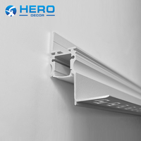 Profilé de plafond en aluminium extrudé pour éclairage LED, bande décorative pour carrelage, canaux lumineux découpés, vente en gros d'usine