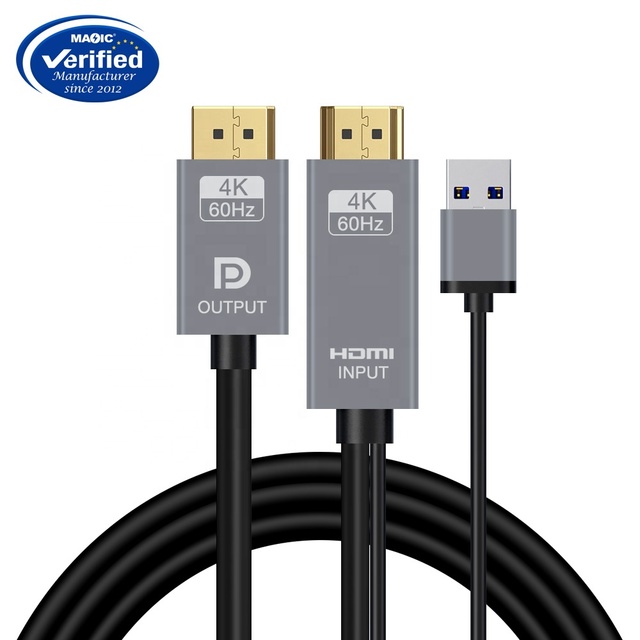 Factory Price 4K 60Hz HDMI to DP CABLE with USB 1.8M 4K 60Hz for Monitor Projector PC Audio System
