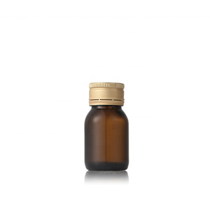 Mini Botella <span class=keywords><strong>de</strong></span> Vidrio Ámbar <span class=keywords><strong>de</strong></span> 30 ml <span class=keywords><strong>para</strong></span> <span class=keywords><strong>Jarabe</strong></span>, Jugo, Vitaminas, con Cuello ROPP y Tapa Plateada, <span class=keywords><strong>para</strong></span> Productos Alimenticios y <span class=keywords><strong>de</strong></span> Salud - Product Image 1