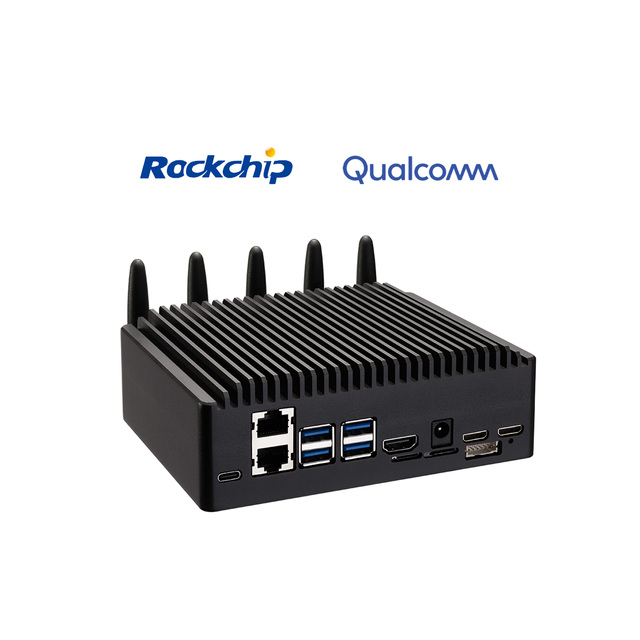 Rockchip 3568 Multi LAN USB AI Edge Computing Box Computer GPIO 8 Fanless Board Industrial Mini PC With Pre-installed Algorithm