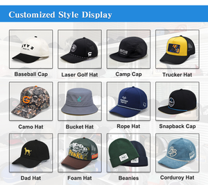 100% Cotton Men's Custom Embroidery Logo Rope 5 Panel Two Color Two Tone <strong>Hats</strong> <strong>Cap</strong> Baseball <strong>Cap</strong> - Product Image 3