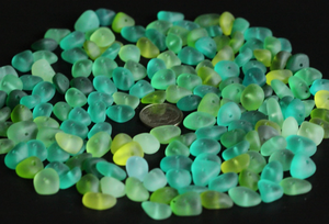 Lote de 20 piezas de cristal de playa de mar con Centro perforado verde <span class=keywords><strong>lima</strong></span> verde azulado turquesa Aqua <span class=keywords><strong>para</strong></span> joyería <span class=keywords><strong>para</strong></span> pulseras de moda - Product Image 3