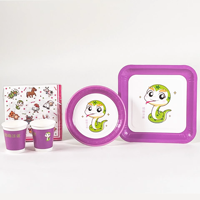 Assiette jetable de 9 pouces, gobelet en papier de 7 oz, ensemble de vaisselle de la série du zodiaque chinois, dragon, serpent, cheval, mouton, fête des enfants, logo personnalisé