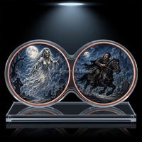 Pièce de monnaie commémorative ronde en cuivre pur 999, motif squelette de mariée, double face, d'une once, pour collection, vente en gros
