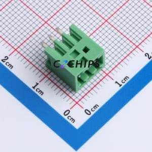 MX2EDGVC-2.54-03P-GN01-Cu-A Plug-in Terminal Block Through hole,P=2.54mm Board-to-Board / Socket - Closed 1x3P 2.54mm Green - Product Image 1