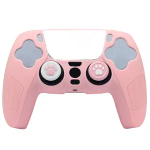 Benutzer definierte Pink Cat Paw Silikon PS5 Controller Skins Schutzhülle Staubs chale Gummi PS5 Gaming Controller Abdeckung