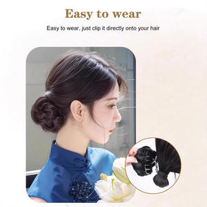 Peluca de cabello trenzado de fibra Kanekalon, 10cm, 96g, estilo natural para mujer, accesorios para el cabello con clips - Product Image 5