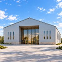 Centre de loisirs moderne en structure métallique, atelier métallique à travée libre résistant aux intempéries, entrepôt de vente en gros, bâtiment de bureaux
