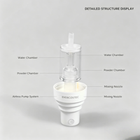 Bouteille mélangeuse double compartiment OEM en stock usine, deux-en-un, avec pompe pour séparation eau/poudre, pour poudre lyophilisée, faible MOQ