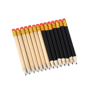 Lápiz corto HB Lápices negros de 10cm con borrador Aceptamos personalizados para promociones - Product Image 2