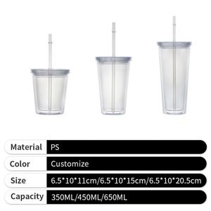 Wholesale Clear Water <b>Cup</b> PlasticBubble Tea <b>Cup</b> <b>Large</b> Capacity Promotional Custom Water <b>Cup</b> for Event - Product Image 6