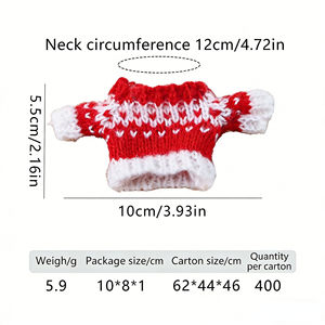 Pull de Noël pour hamster - Vêtements pour animaux de compagnie en coton tricoté mignon et mini, chaud et respirant pour les petits animaux - Product Image 5